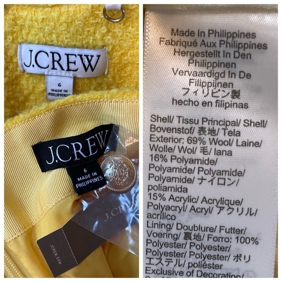 J.Crew canary yellow boucle lady jacket + matching mini skirt *shop@iamwarrior - Picture 15 of 16